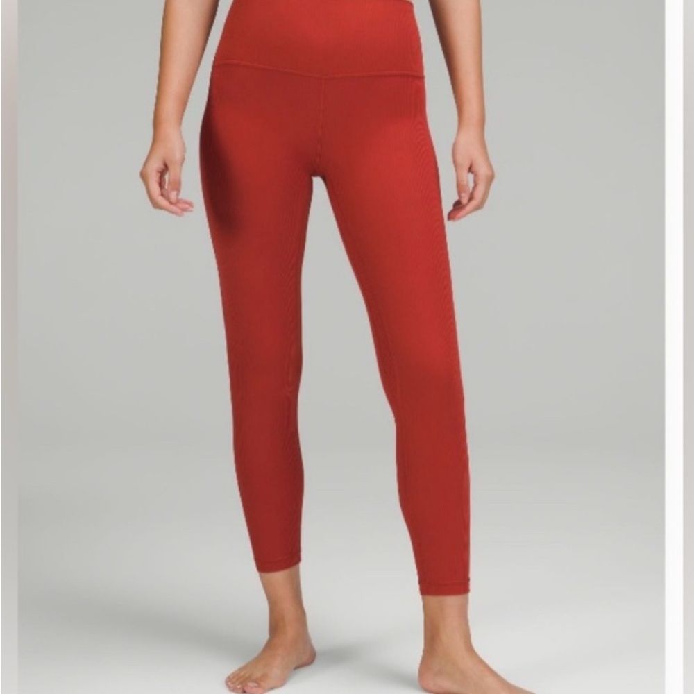 Lululemon Align Cranberry Ribbed Leggings Size 12” 25” inseam